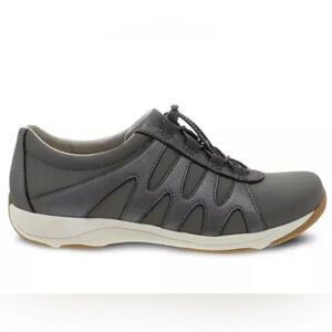 DANSKO Charcoal Metallic Suede Harlie Womens Comfort Shoes EU 40 Bungee Cord